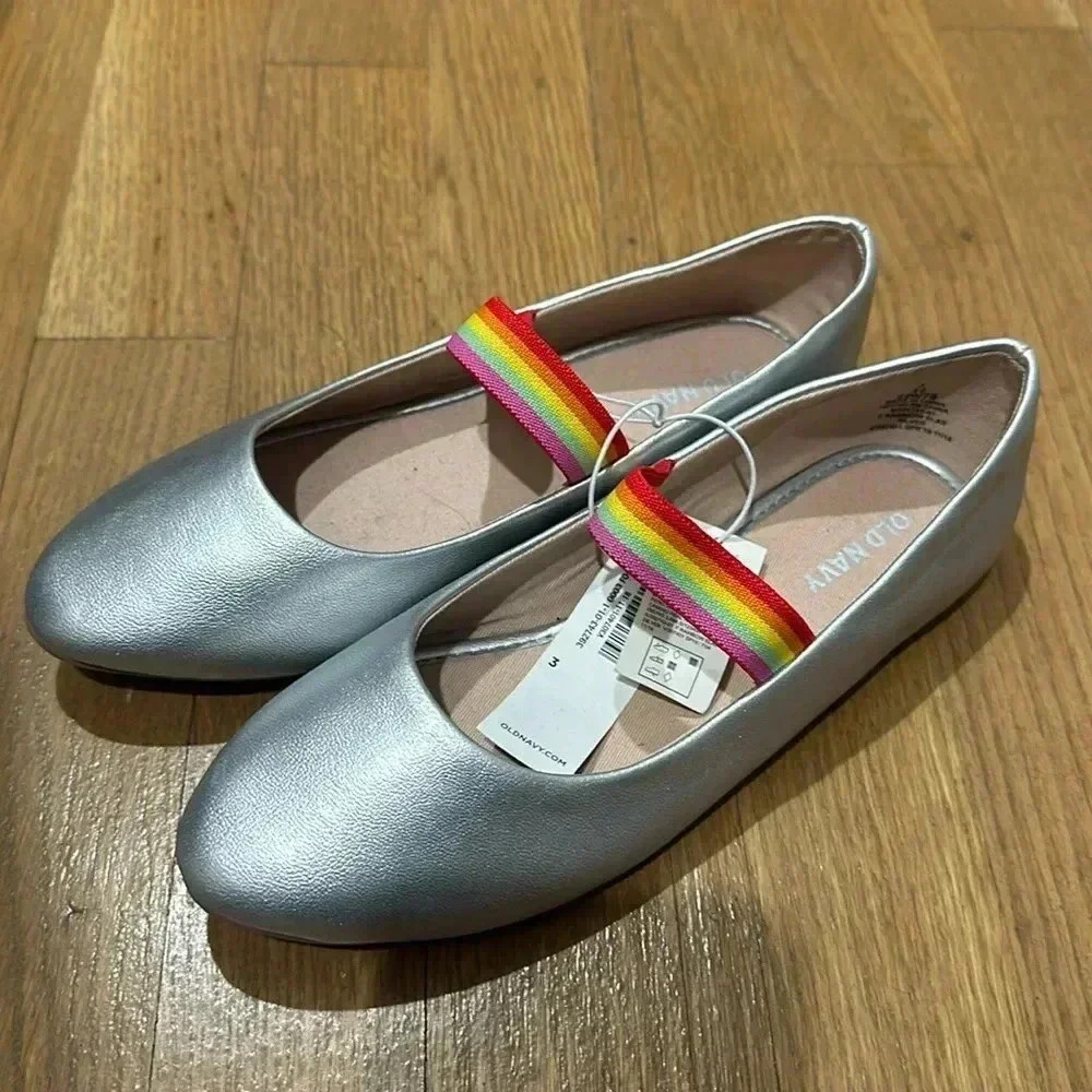 BNWT sliver and rainbow Mary Jane